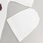 Salopeta baiat alba cu ursuleti - 2 piese - Botez bebelusi