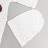 Salopeta baiat alba cu ursuleti - 2 piese - Botez bebelusi