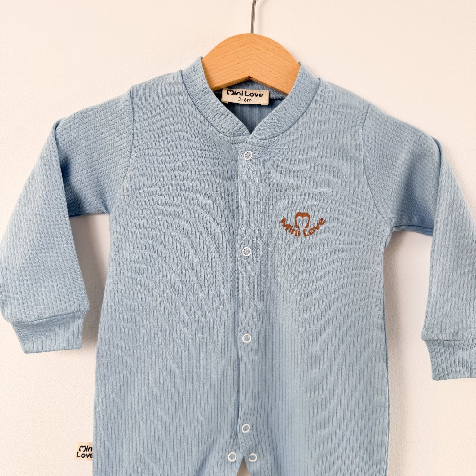 Salopeta baiat albastru logo mini love - Botez bebelusi