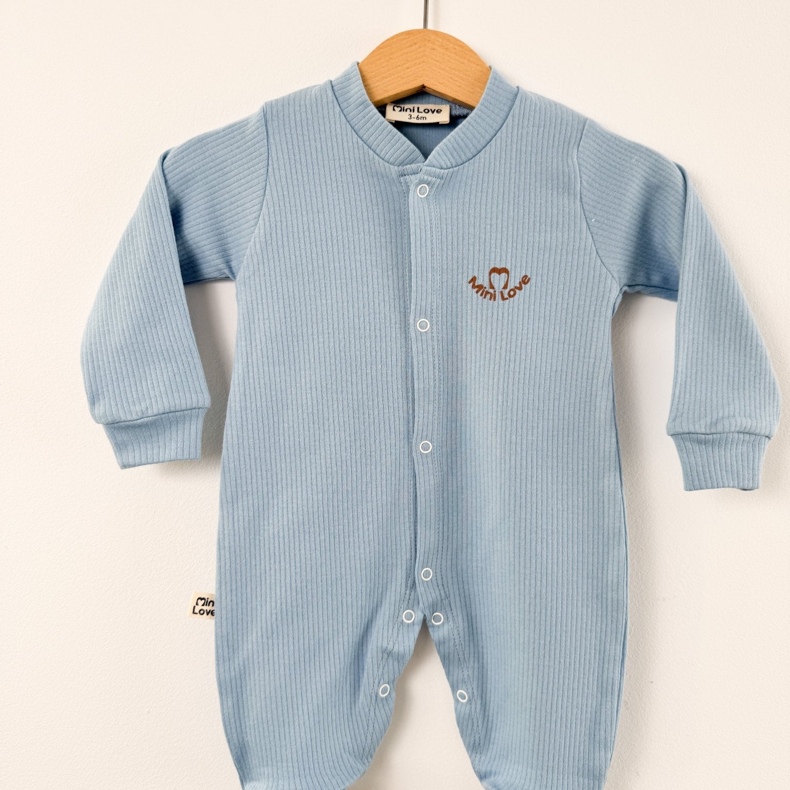 Salopeta baiat albastru logo mini love - Botez bebelusi