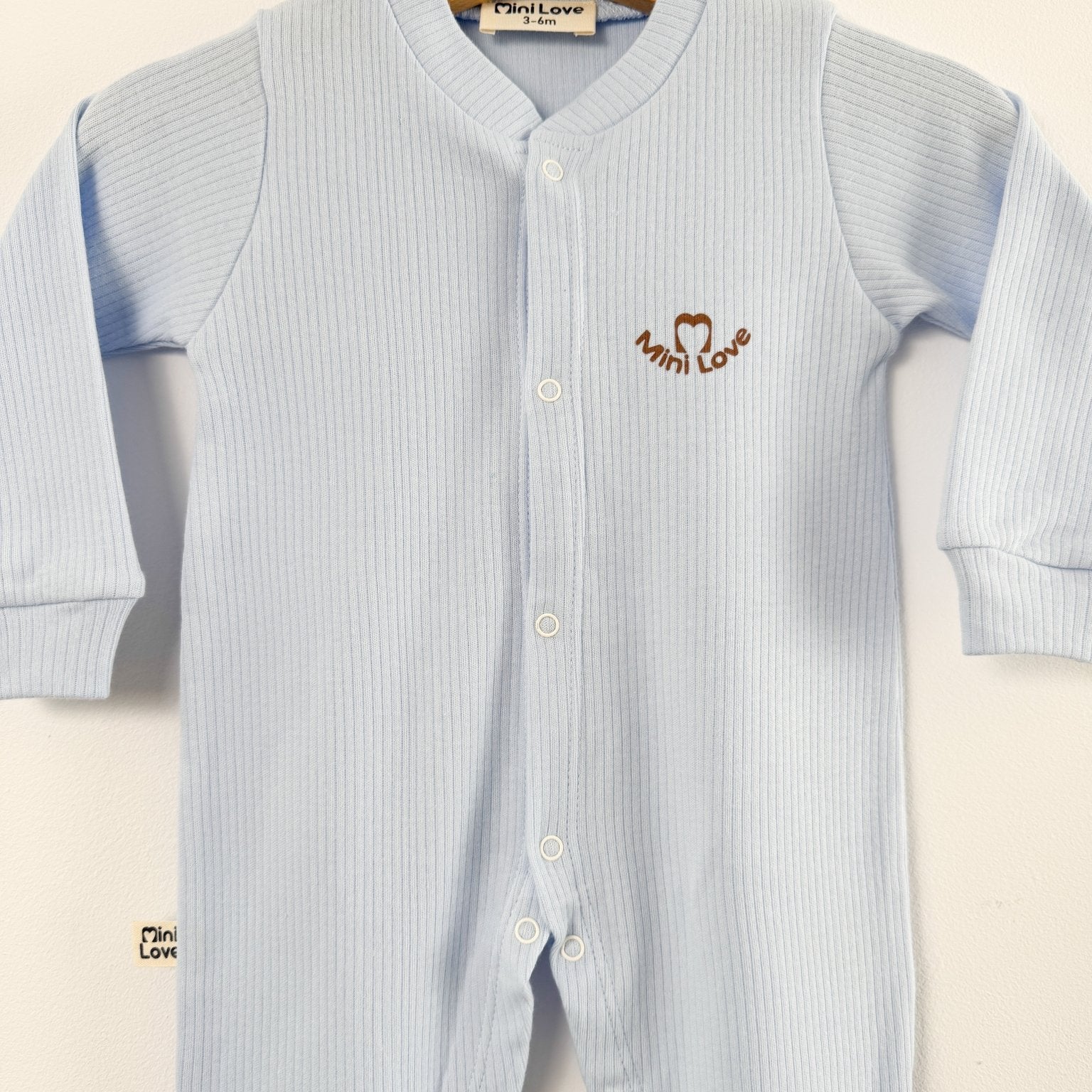 Salopeta baiat bleu logo mini love - Botez bebelusi