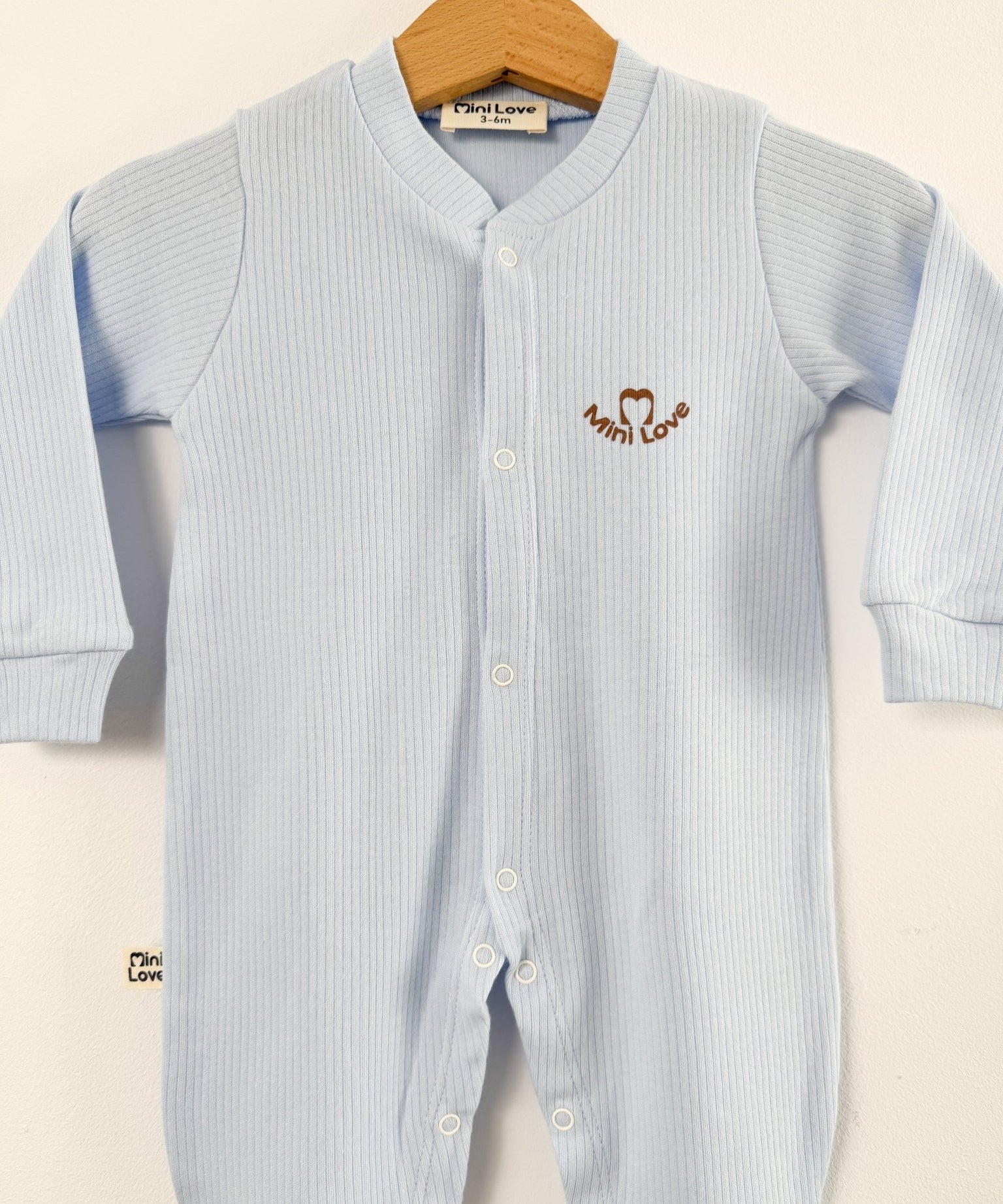 Salopeta baiat bleu logo mini love - Botez bebelusi
