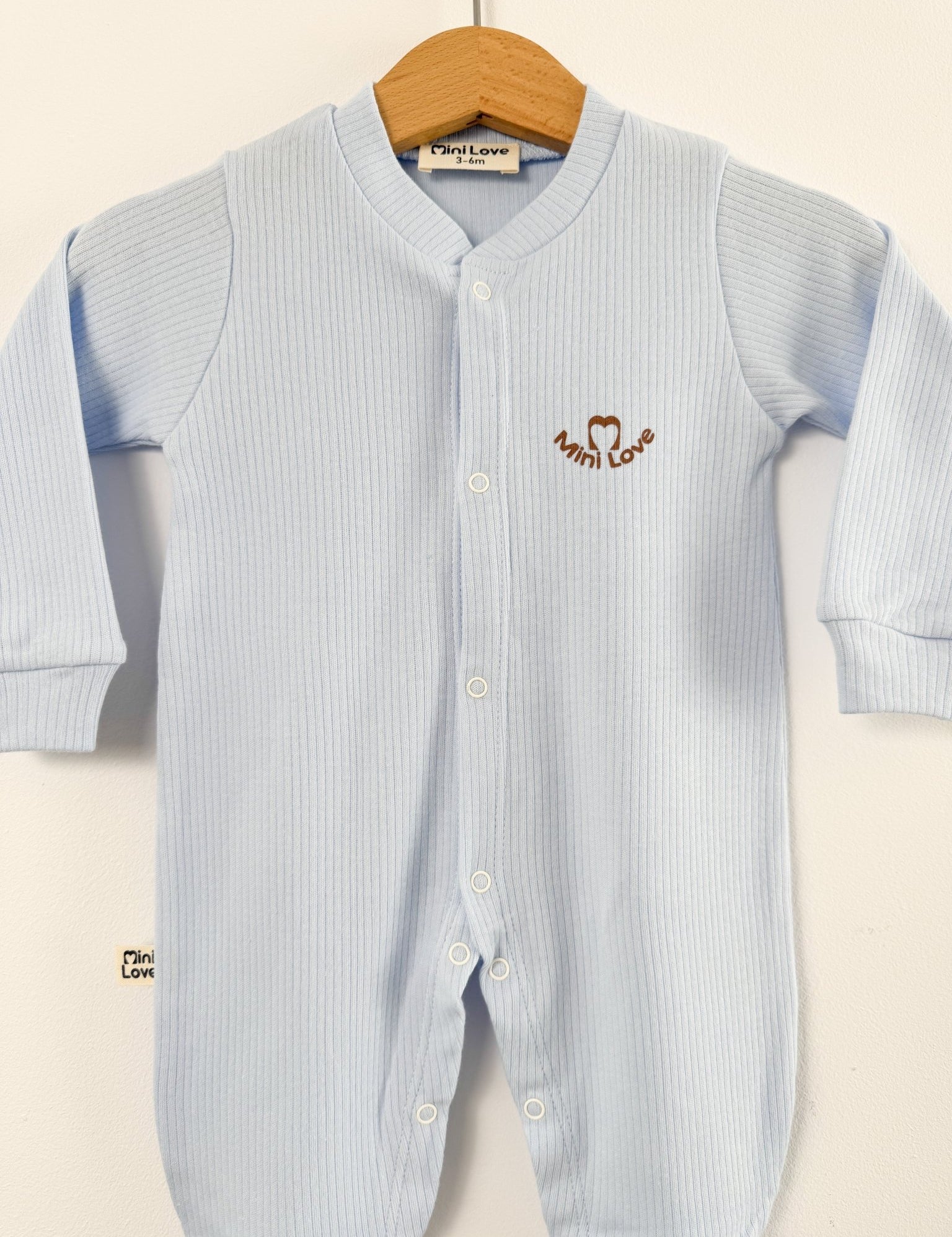 Salopeta baiat bleu logo mini love - Botez bebelusi