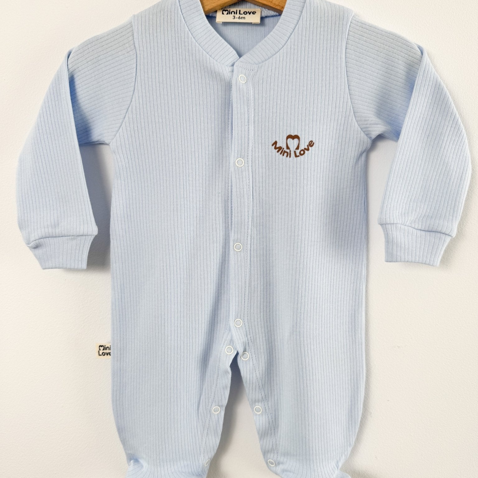 Salopeta baiat bleu logo mini love - Botez bebelusi