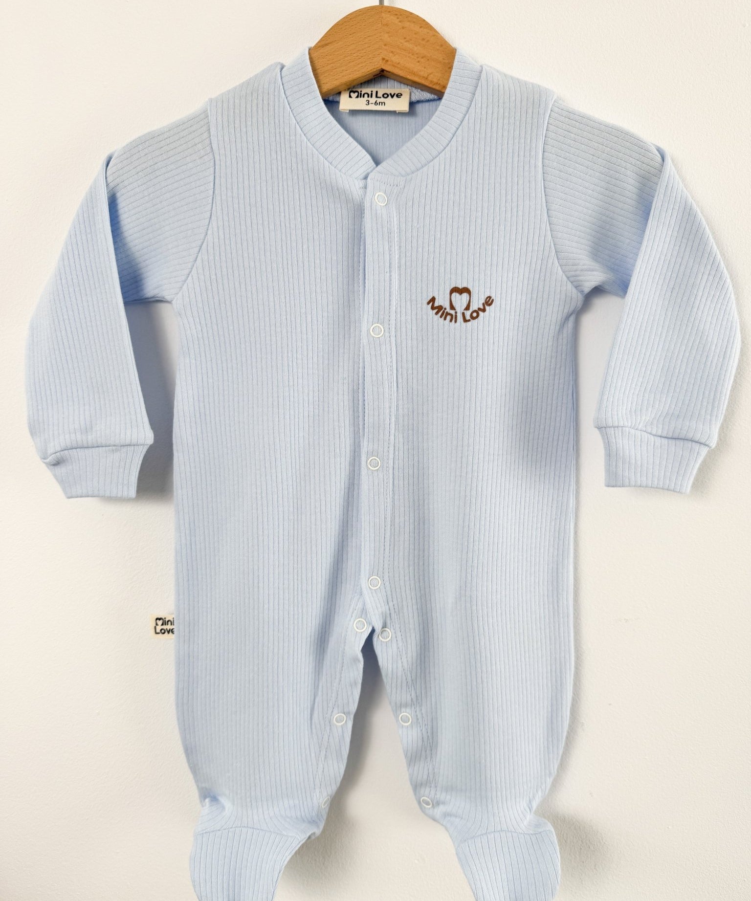 Salopeta baiat bleu logo mini love - Botez bebelusi
