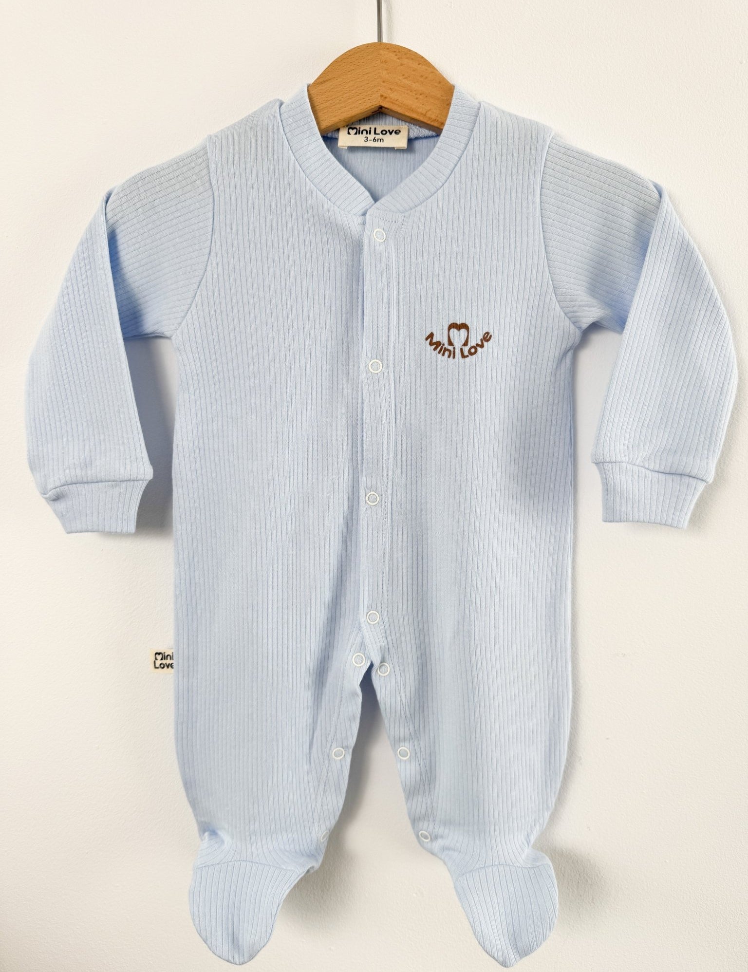 Salopeta baiat bleu logo mini love - Botez bebelusi