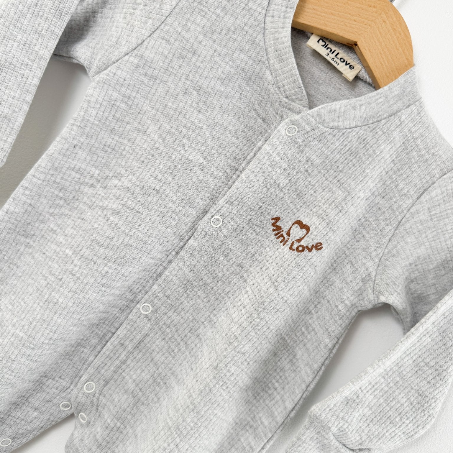 Salopeta baiat gri logo mini love - Botez bebelusi