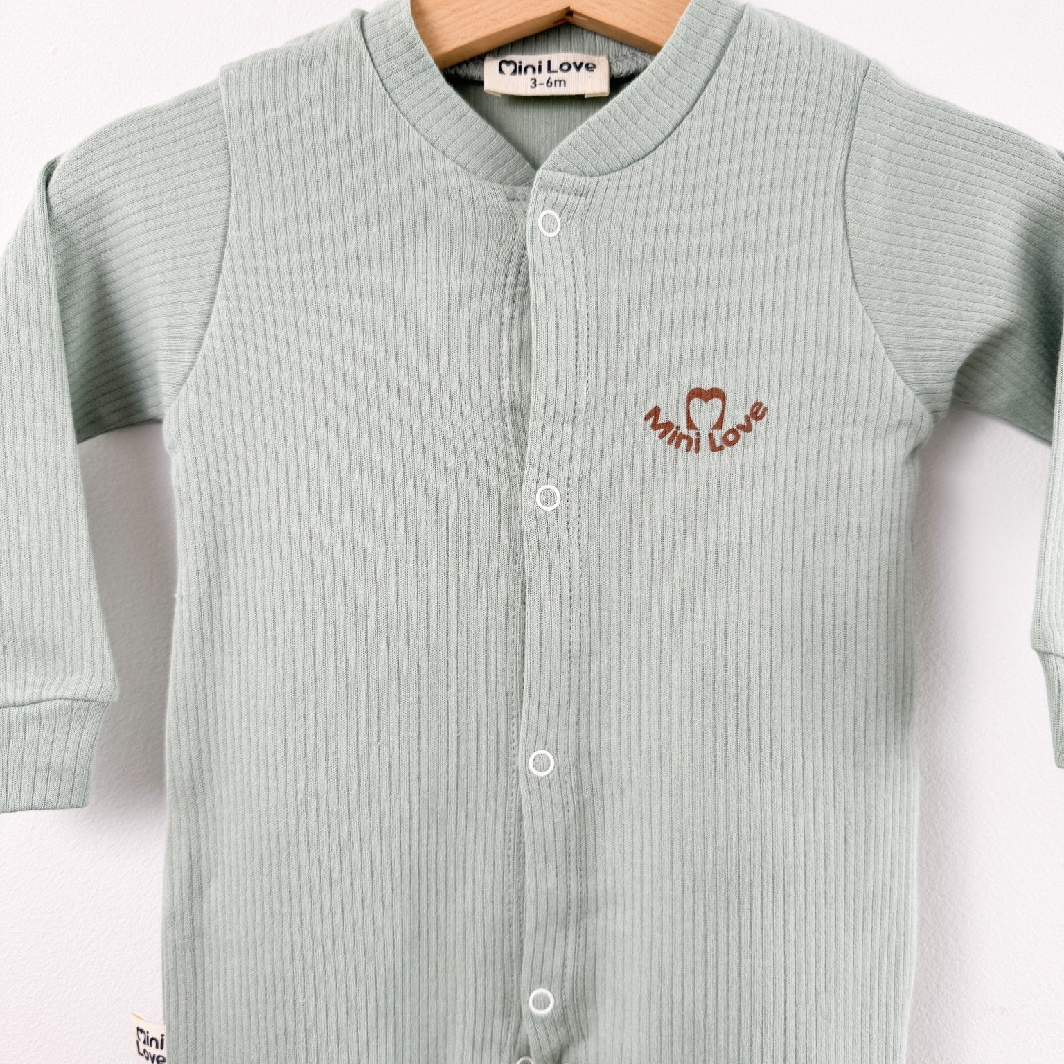 Salopeta baiat verde logo mini love - Botez bebelusi