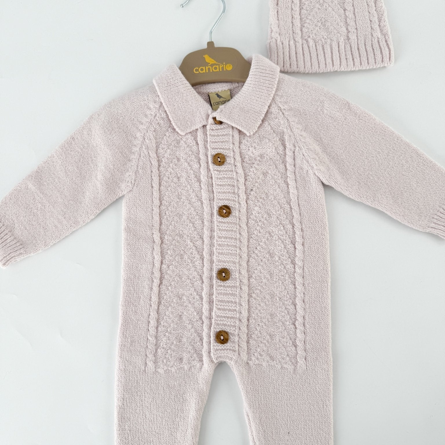 Salopeta fetita roz cu caciulita - Botez bebelusi