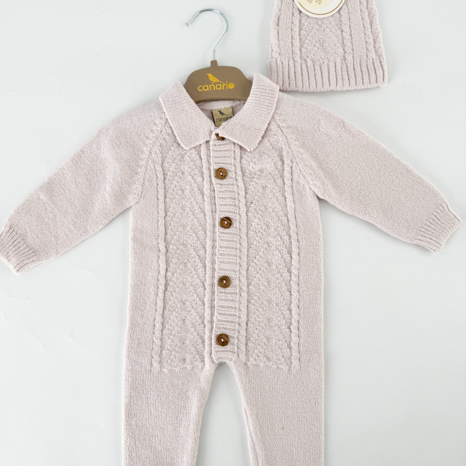 Salopeta fetita roz cu caciulita - Botez bebelusi