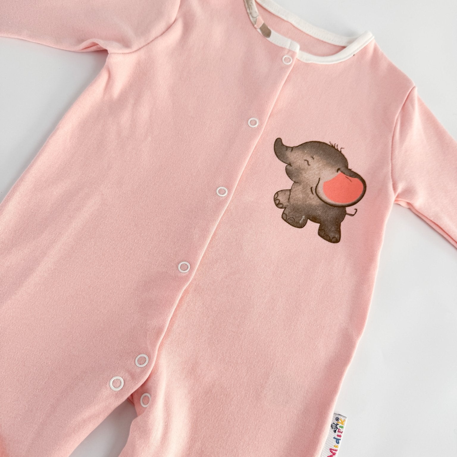 Salopeta fetita roz cu elefantel - Botez bebelusi