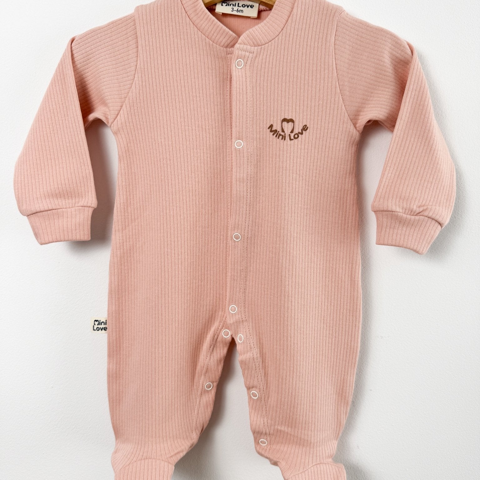 Salopeta fetita roz pudra logo mini love - Botez bebelusi