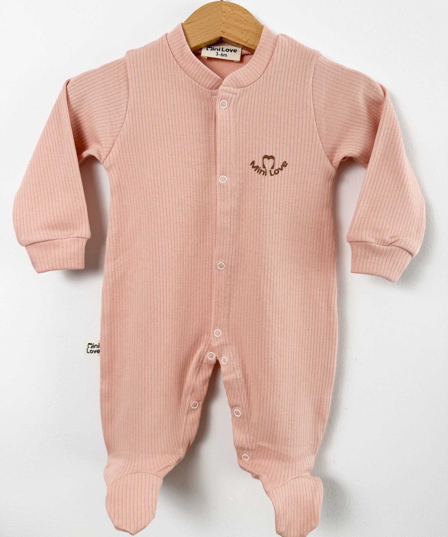 Salopeta fetita roz pudra logo mini love - Botez bebelusi