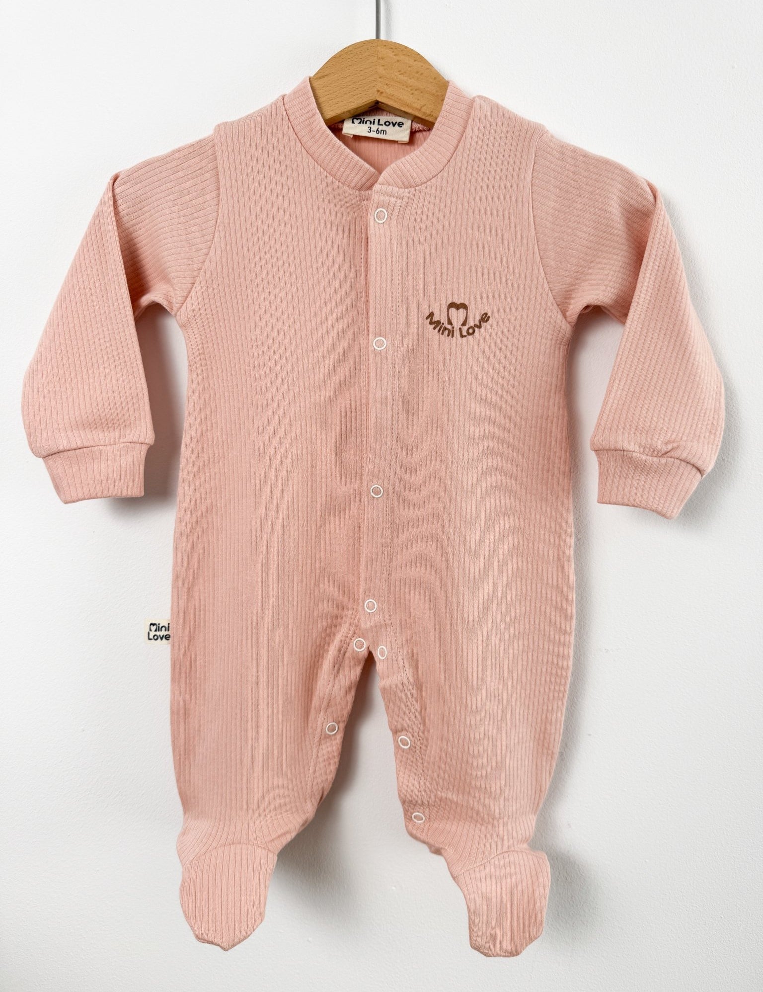 Salopeta fetita roz pudra logo mini love - Botez bebelusi