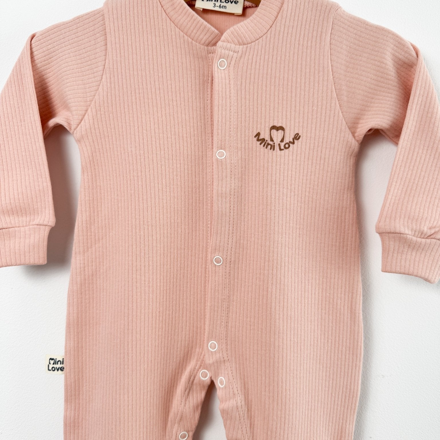 Salopeta fetita roz pudra logo mini love - Botez bebelusi