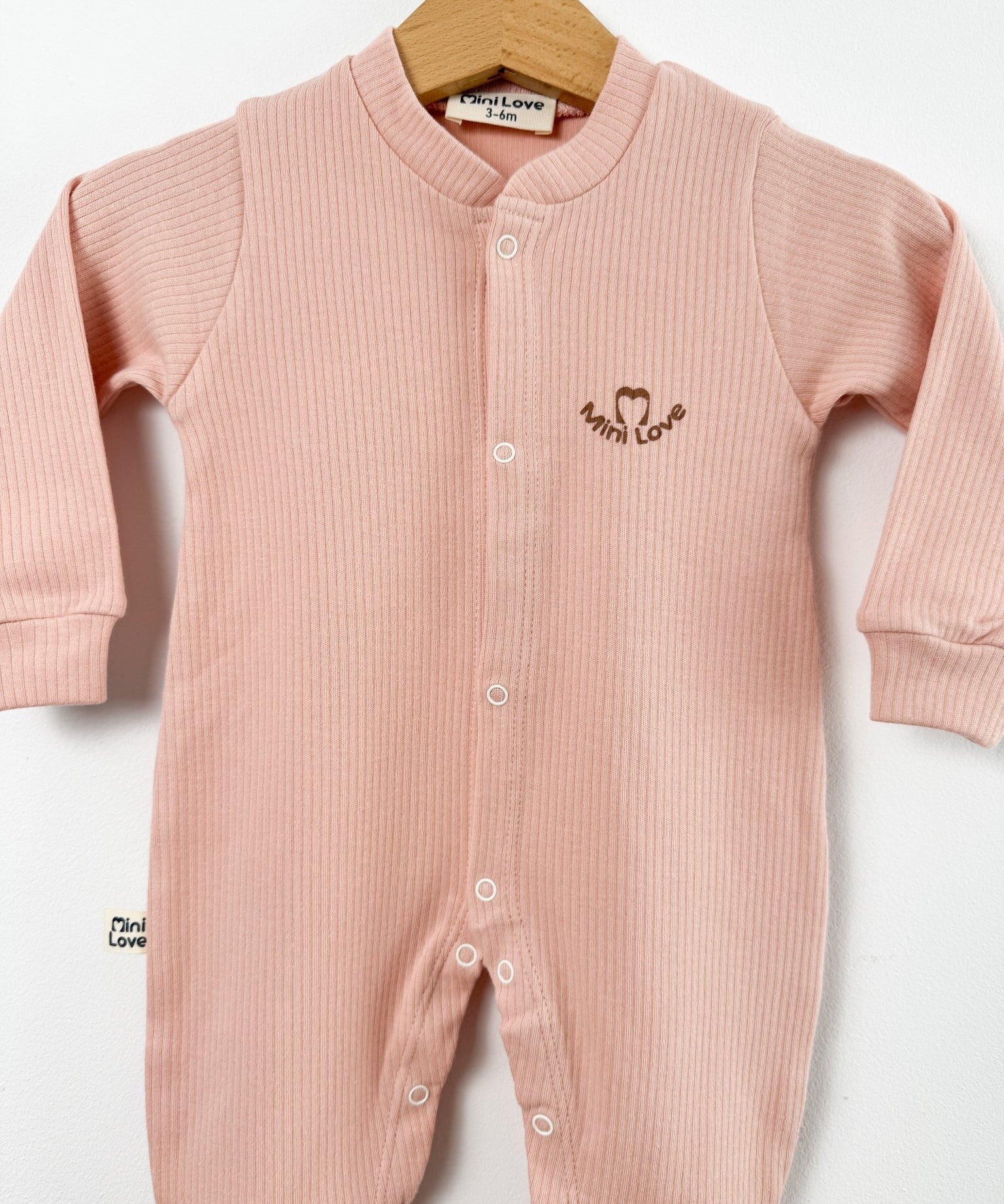 Salopeta fetita roz pudra logo mini love - Botez bebelusi