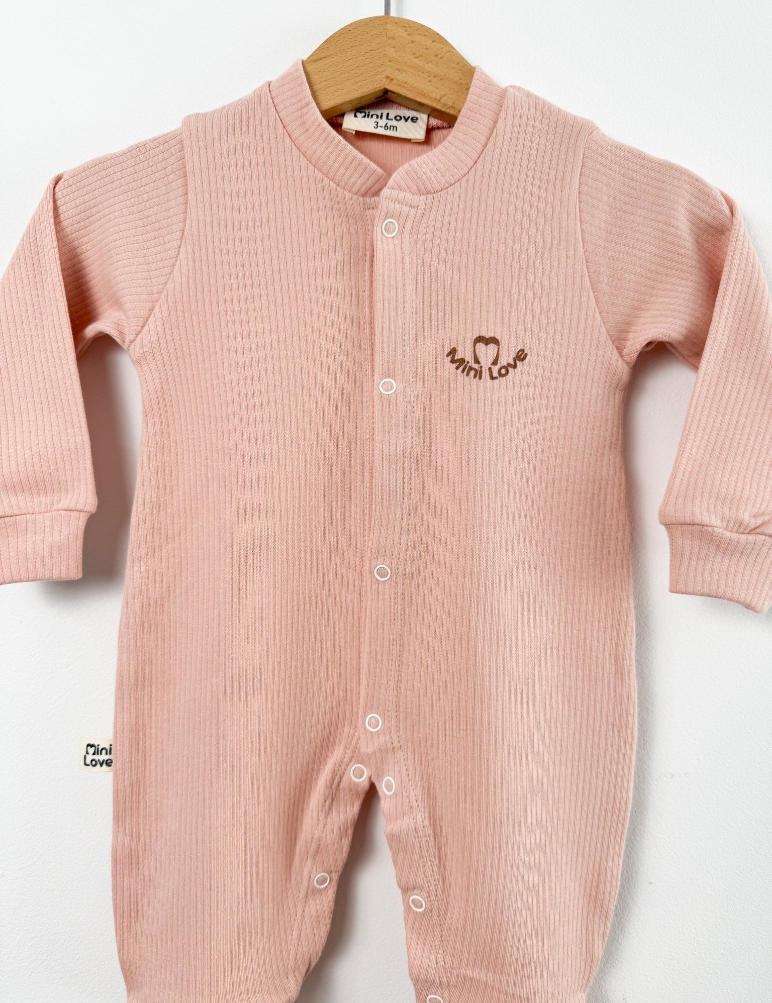 Salopeta fetita roz pudra logo mini love - Botez bebelusi
