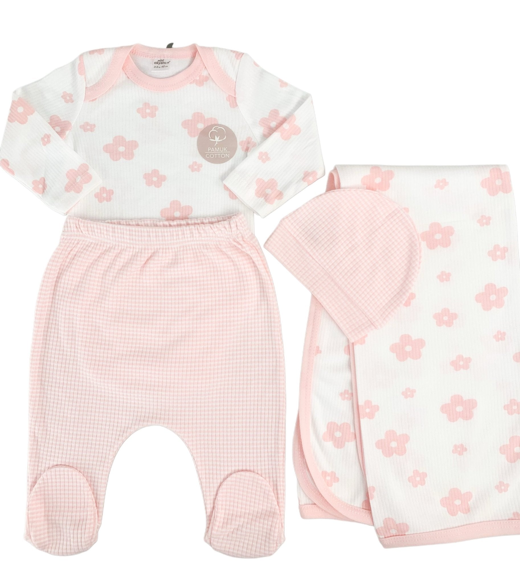 Salopeta fetite alba cu paturica - 4 piese - Botez bebelusi