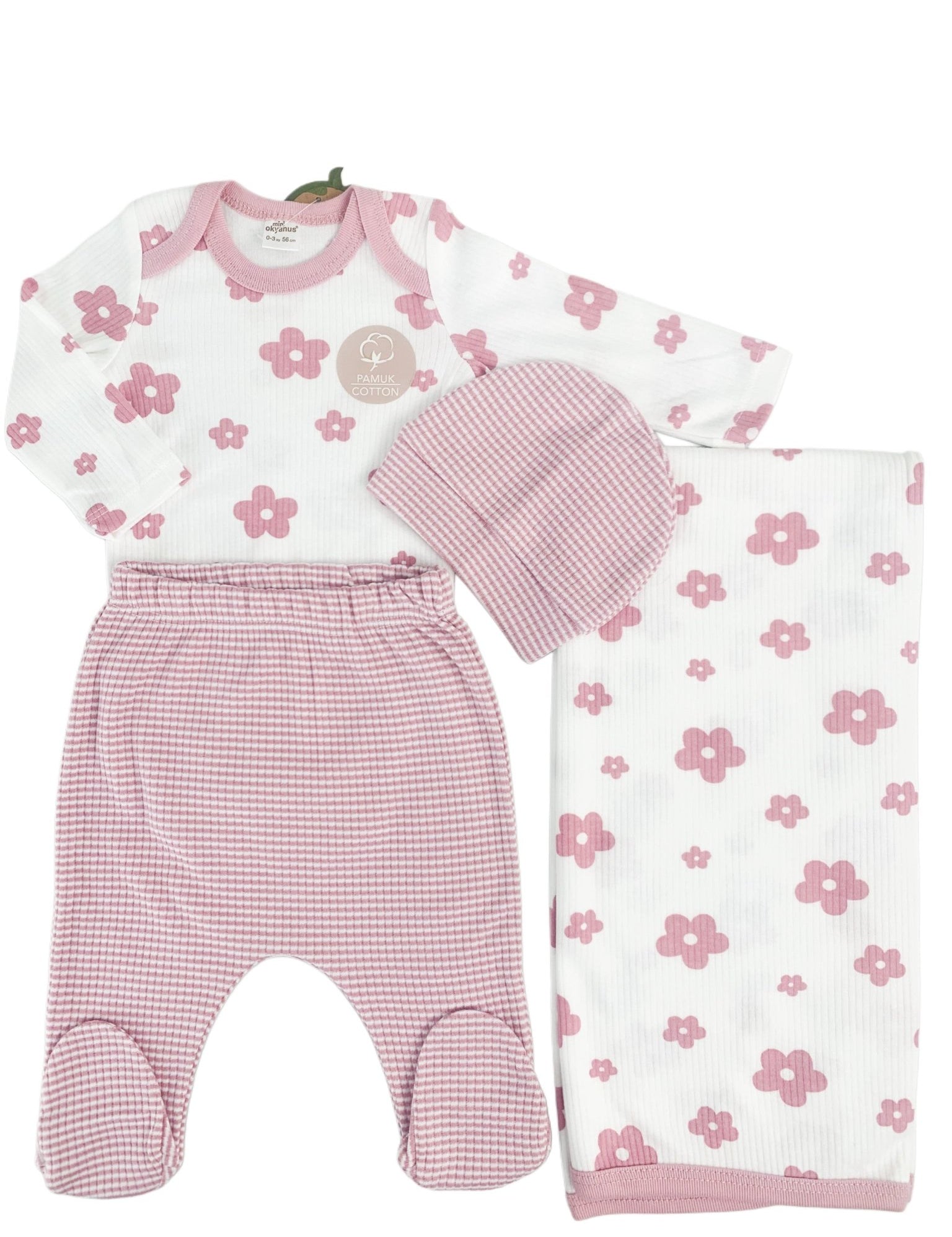 Salopeta fetite cu paturica si caciulita - 4 piese - Botez bebelusi