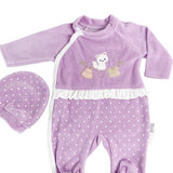 Salopeta fetite mov cu pisicuta - Botez bebelusi