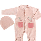 Salopeta fetite pufoasa cu flori - Botez bebelusi