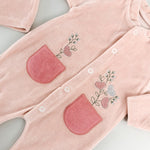 Salopeta fetite pufoasa cu flori - Botez bebelusi