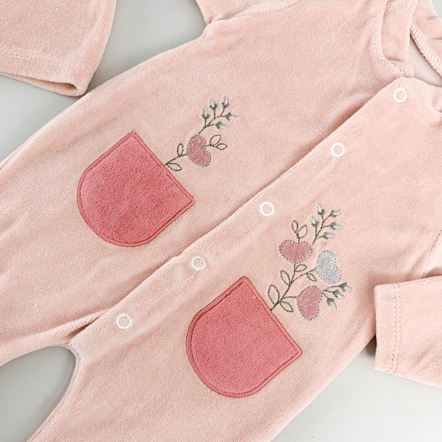 Salopeta fetite pufoasa cu flori - Botez bebelusi