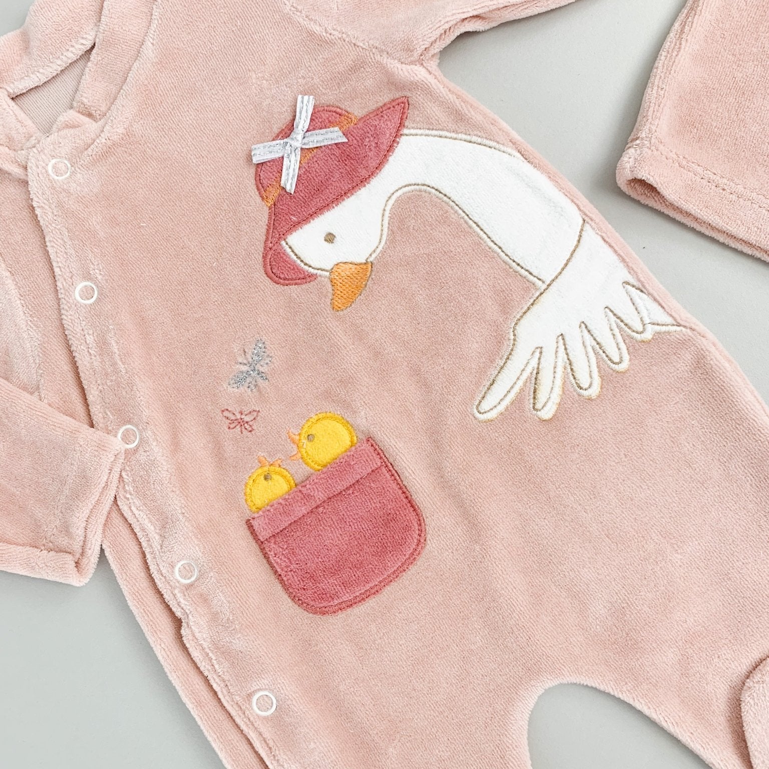 Salopeta fetite roz cu ratuste - Botez bebelusi