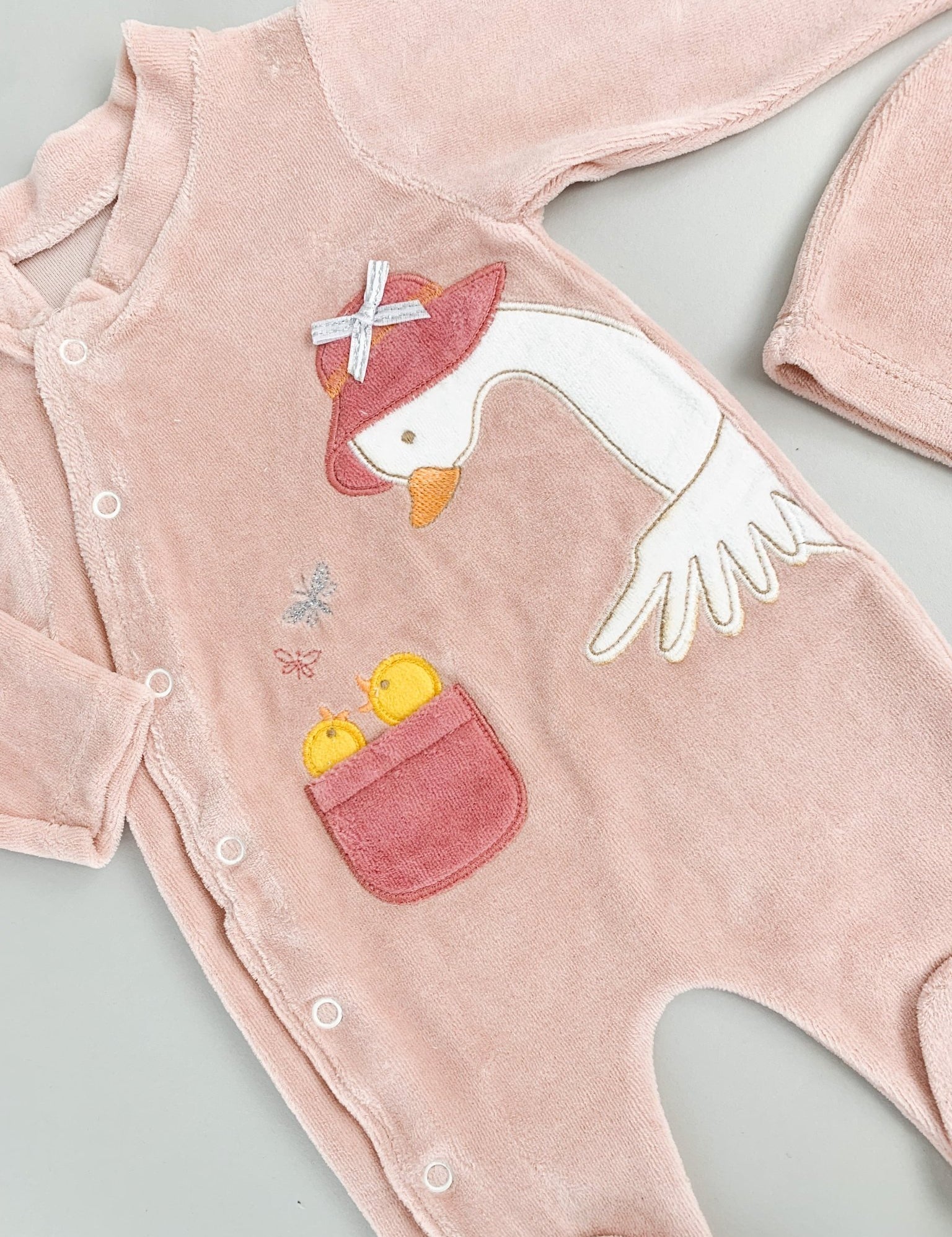 Salopeta fetite roz cu ratuste - Botez bebelusi