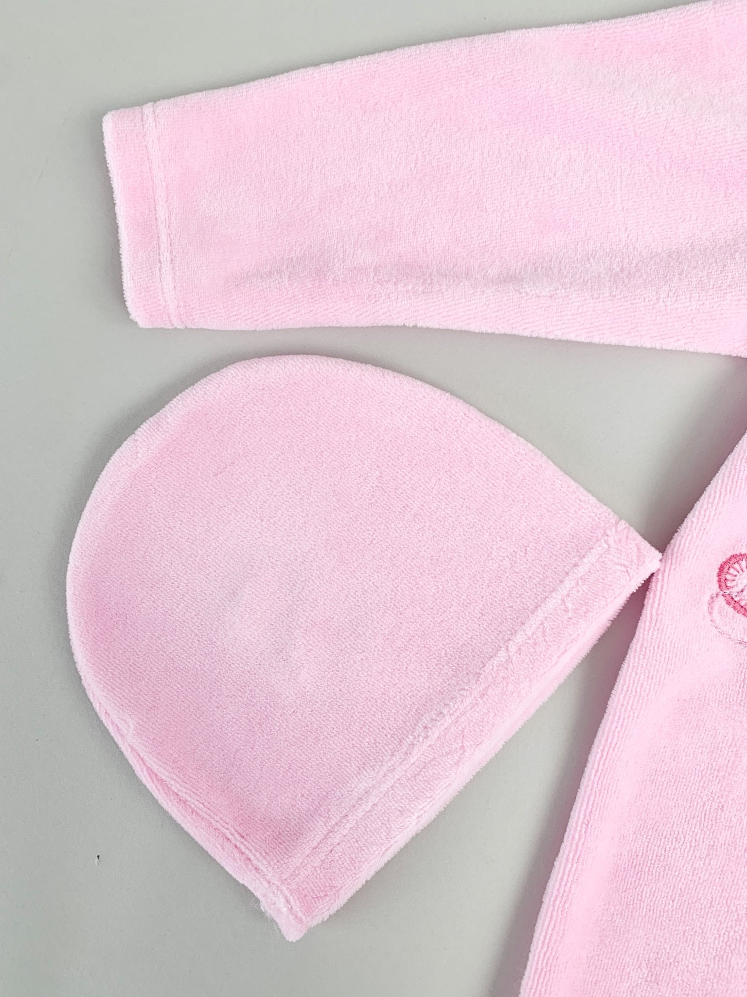 Salopeta fetite roz cu ursulet - Botez bebelusi