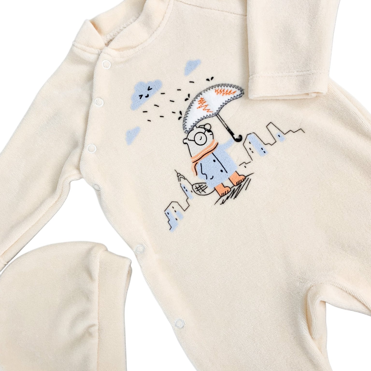 Salopeta galbena cu umbreluta si ploaie - Botez bebelusi