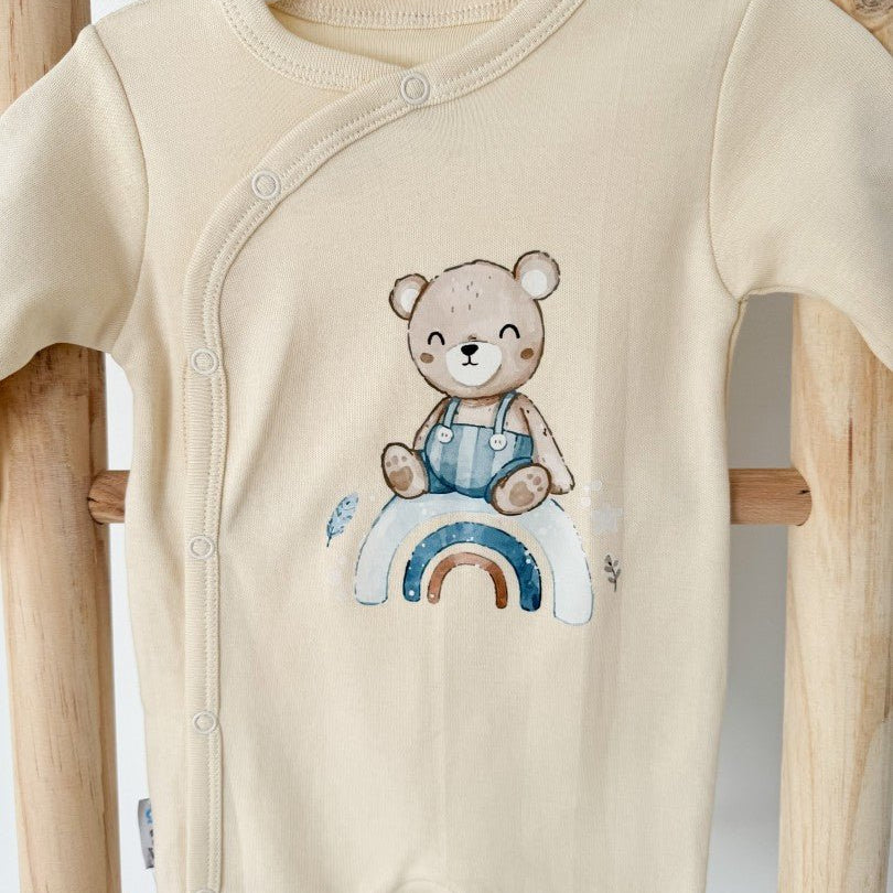 Salopeta ivoire cu ursulet - Botez bebelusi