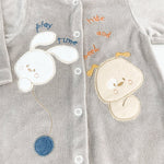 Salopeta maro pufoasa baiat cu catelus si iepuras - Botez bebelusi