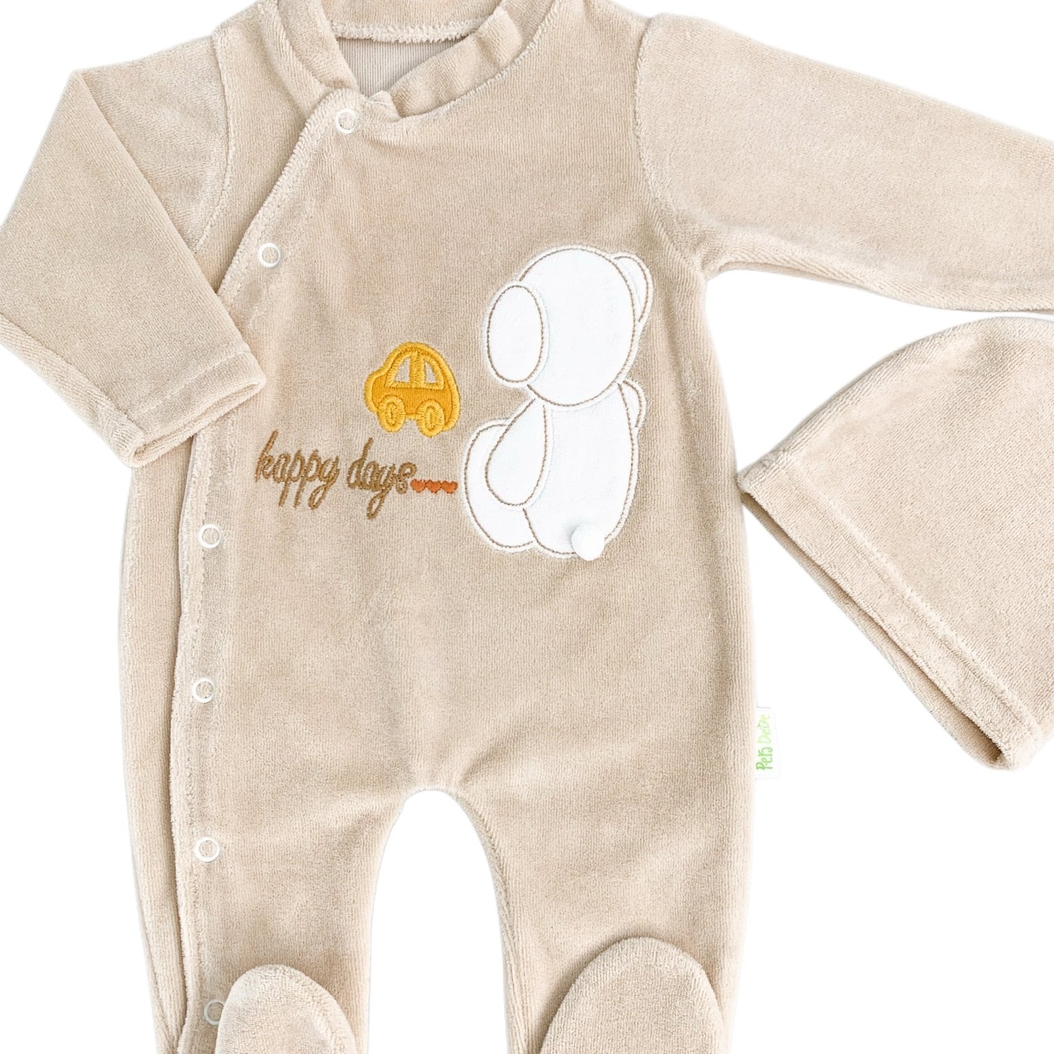 Salopeta maro pufoasa baiat cu ursulet - Botez bebelusi