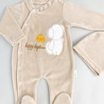 Salopeta maro pufoasa baiat cu ursulet - Botez bebelusi