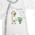 Salopeta Nou - Nascut gri cu girafa - 2 piese - Botez bebelusi
