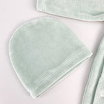 Salopeta verde pufoasa baiat cu ursulet si iepuras - Botez bebelusi