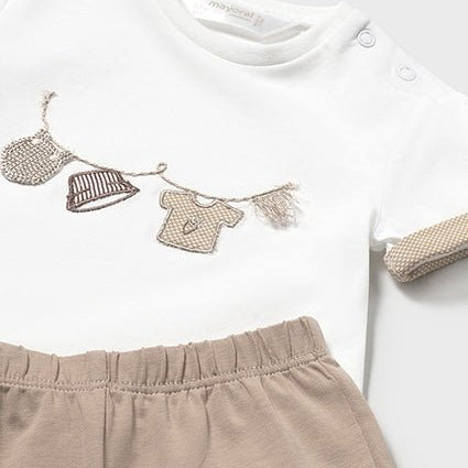 Set 2 treninguri baieti Mayoral - crem cu alb - Botez bebelusi