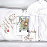 Set baie baiat personalizat animalute cu masina - Botez bebelusi