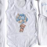 Set baie baiat personalizat cu ursulet - Botez bebelusi
