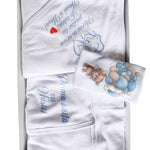 Set baie baiat personalizat cu ursulet - Botez bebelusi