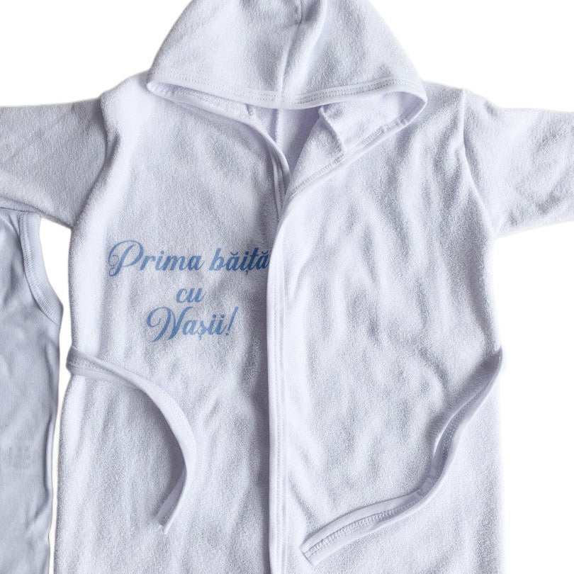 Set baie baiat personalizat cu ursulet - Botez bebelusi