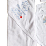 Set baie baiat personalizat cu ursulet - Botez bebelusi