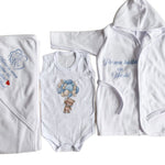 Set baie baiat personalizat cu ursulet - Botez bebelusi