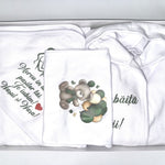 Set baie baiat verde personalizat ursulet cu baloane - Botez bebelusi