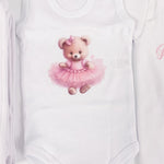 Set baie fetita personalizat cu ursulet - Botez bebelusi