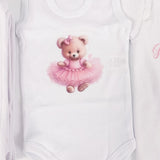 Set baie fetita personalizat cu ursulet - Botez bebelusi