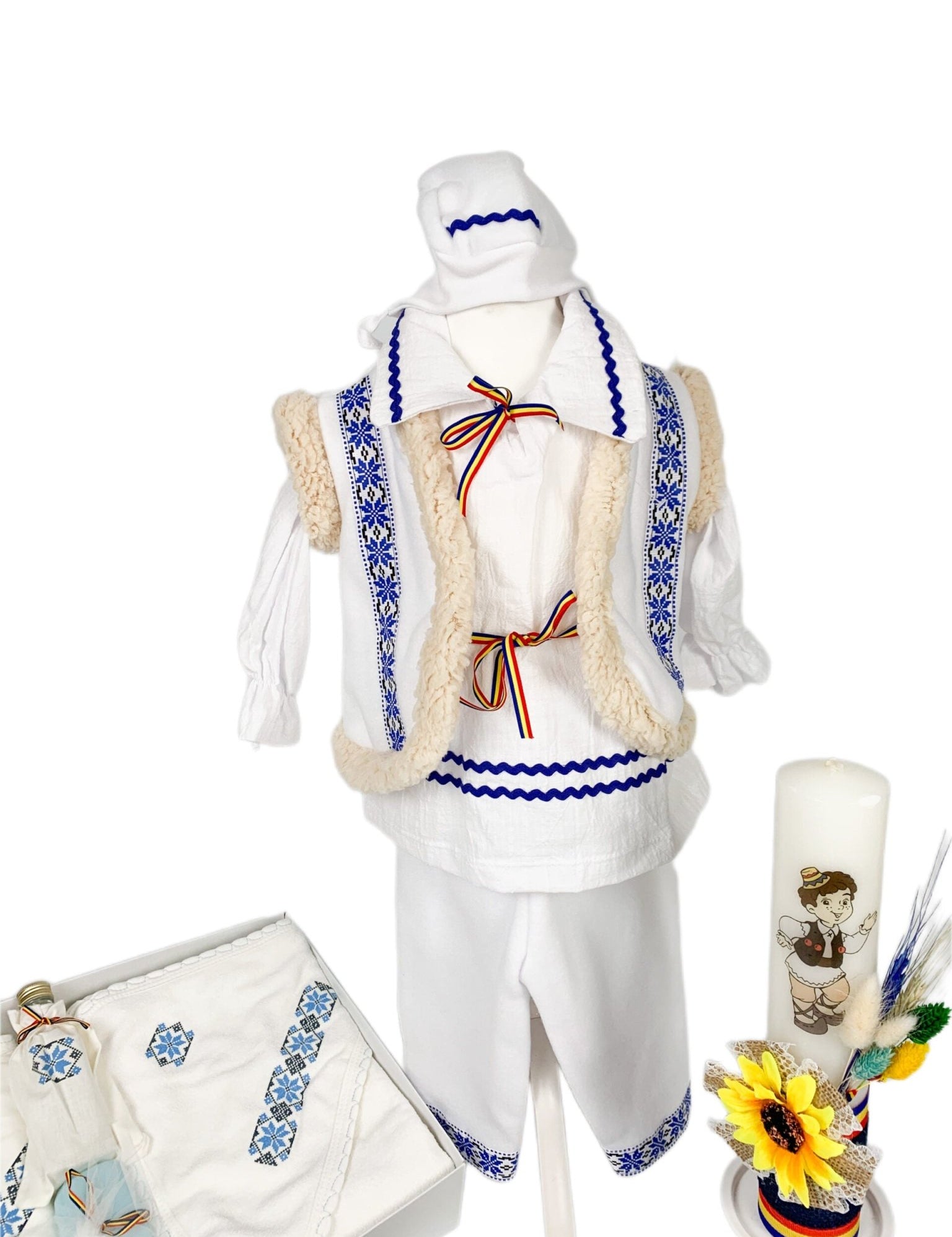Set botez baiat național cu vesta - Botez bebelusi