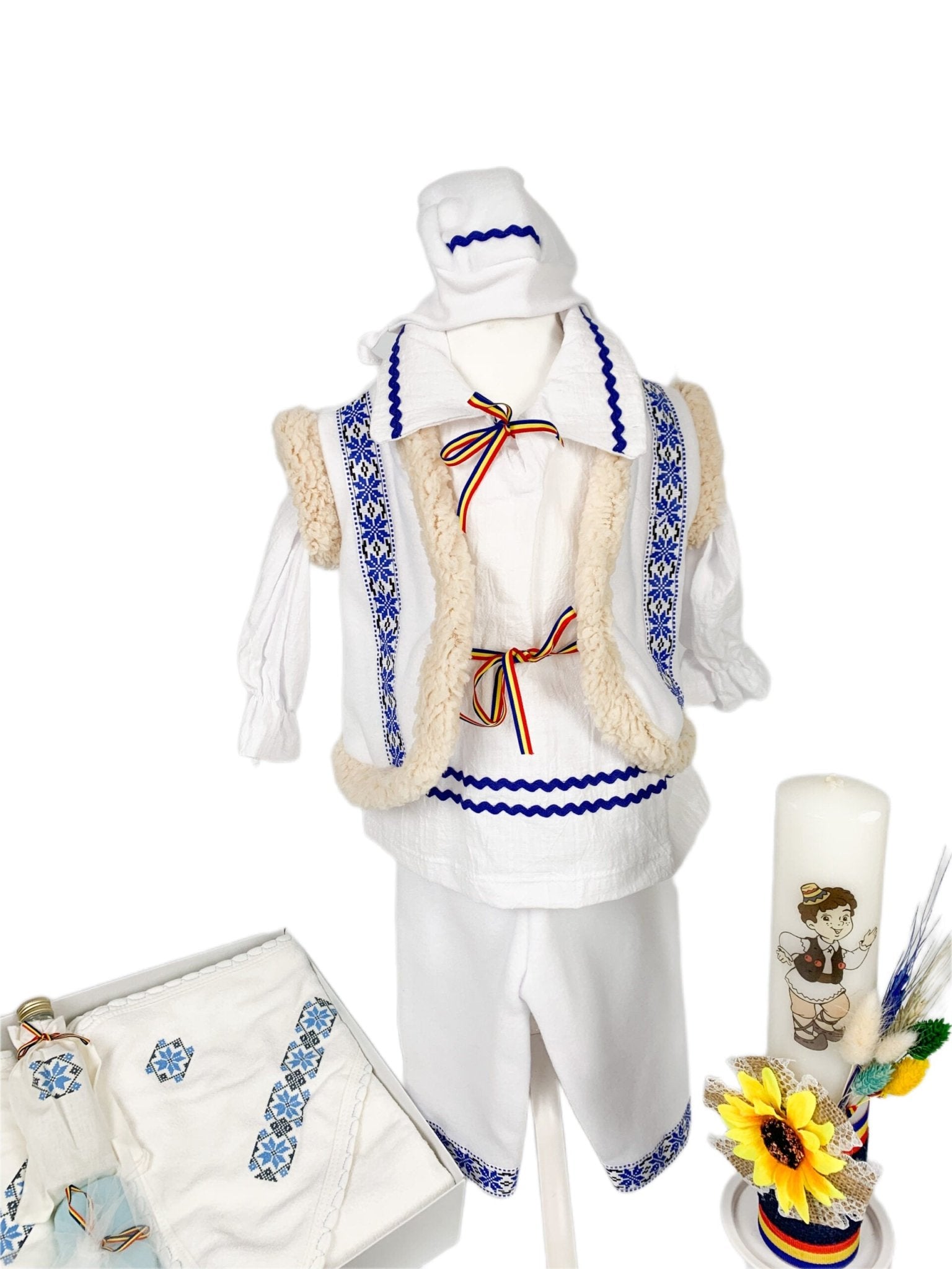 Set botez baiat național cu vesta - Botez bebelusi