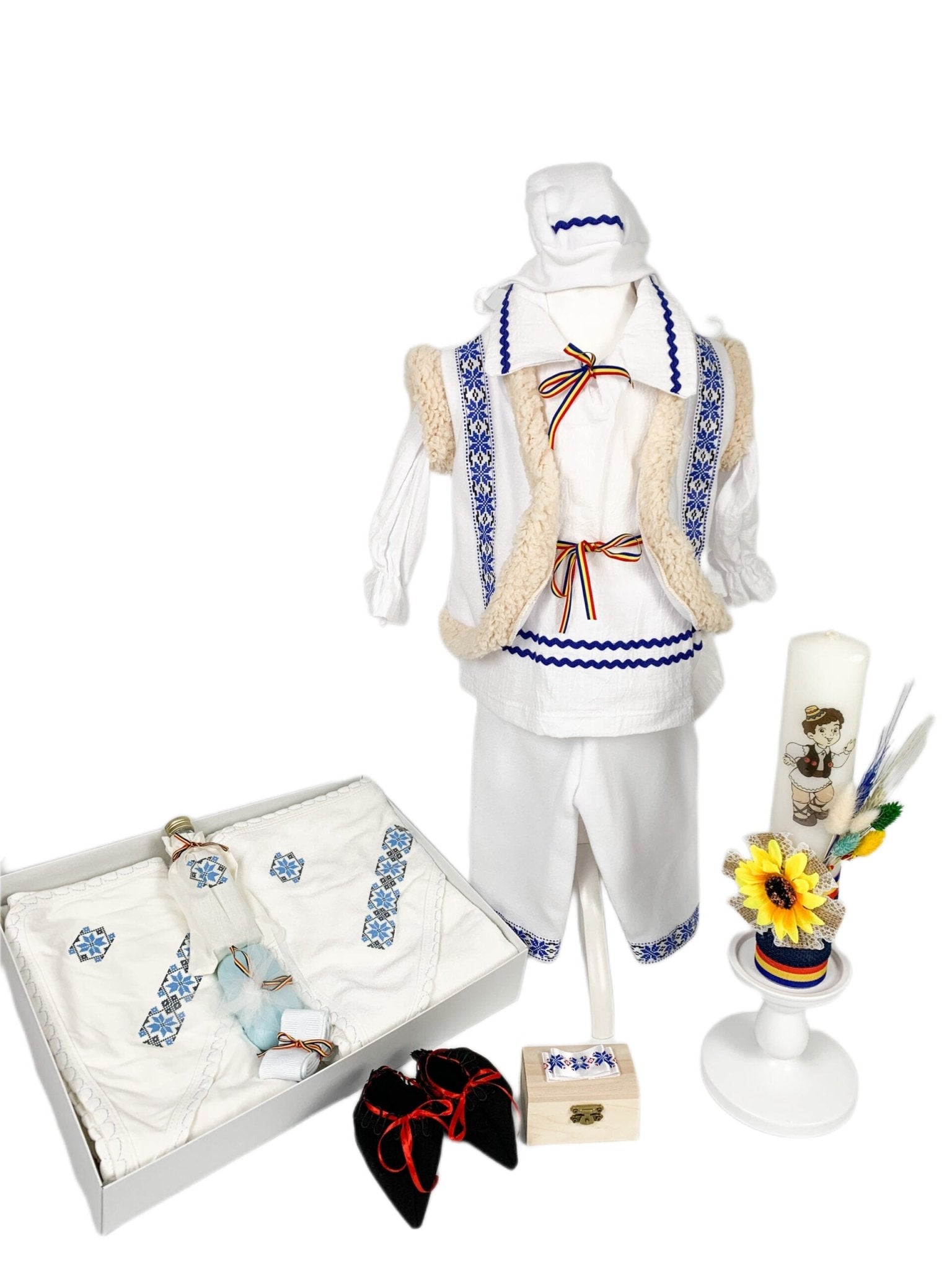 Set botez baiat național cu vesta - Botez bebelusi